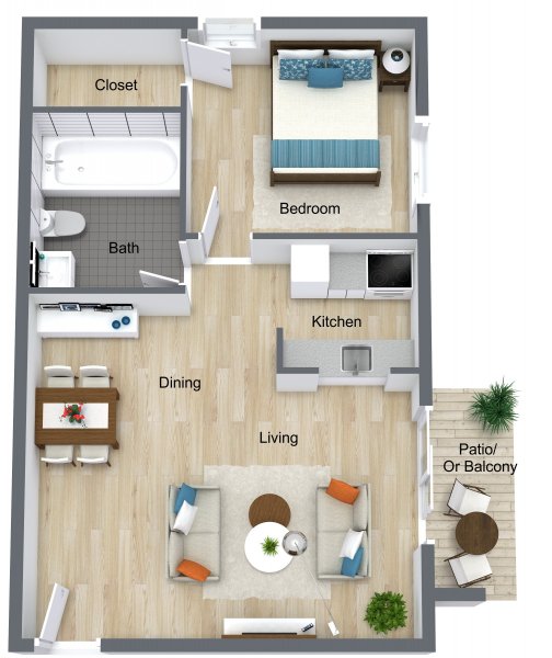 1 Bedroom 1 Bath