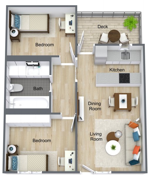 2 Bedroom 1 Bath